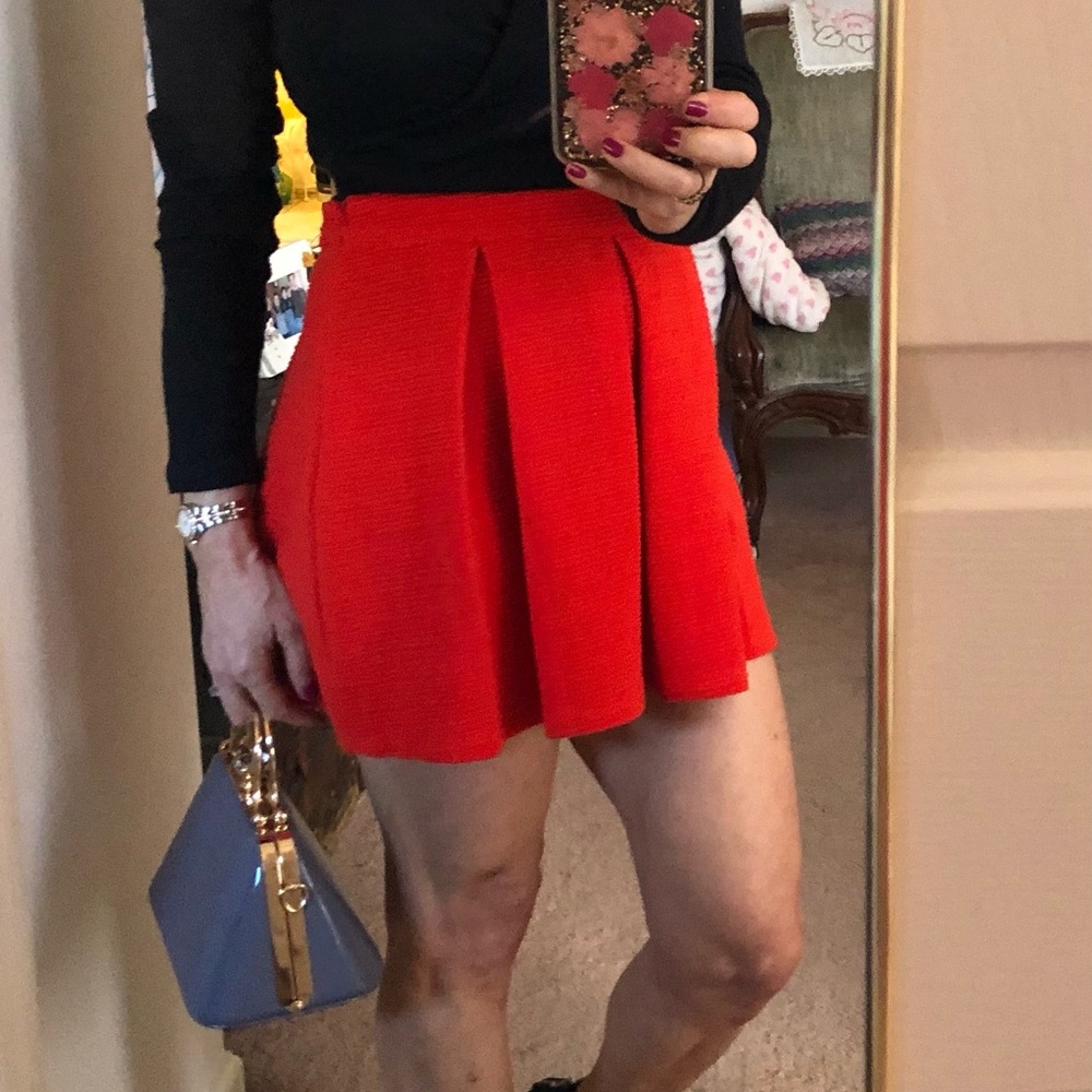 Bright orange vibrant mini skirt